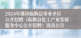 2024年潍坊临朐县事业单位公开招聘（临朐县化工产业发展服务中心公开招聘）选岗公告