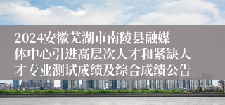 2024安徽芜湖市南陵县融媒体中心引进高层次人才和紧缺人才专业测试成绩及综合成绩公告