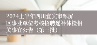 2024上半年四川宜宾市翠屏区事业单位考核招聘递补体检相关事宜公告（第三批）