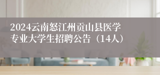 2024云南怒江州贡山县医学专业大学生招聘公告（14人）