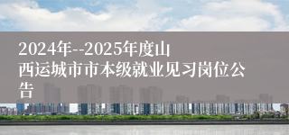 2024年--2025年度山西运城市市本级就业见习岗位公告