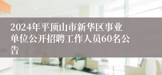 2024年平顶山市新华区事业单位公开招聘工作人员60名公告