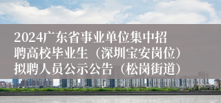 2024广东省事业单位集中招聘高校毕业生（深圳宝安岗位）拟聘人员公示公告（松岗街道）