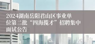 2024湖南岳阳君山区事业单位第二批“四海揽才”招聘集中面试公告