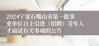 2024宁夏石嘴山市第一批事业单位自主引进（招聘）青年人才面试有关事项的公告