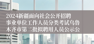 2024新疆面向社会公开招聘事业单位工作人员分类考试乌鲁木齐市第二批拟聘用人员公示公告