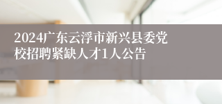 2024广东云浮市新兴县委党校招聘紧缺人才1人公告