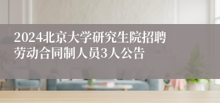 2024北京大学研究生院招聘劳动合同制人员3人公告