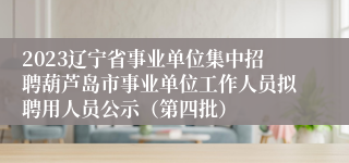 2023辽宁省事业单位集中招聘葫芦岛市事业单位工作人员拟聘用人员公示（第四批）