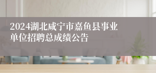 2024湖北咸宁市嘉鱼县事业单位招聘总成绩公告