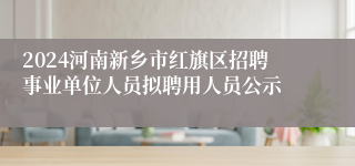 2024河南新乡市红旗区招聘事业单位人员拟聘用人员公示