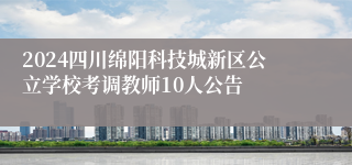 2024四川绵阳科技城新区公立学校考调教师10人公告