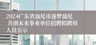 2024广东省汕尾市逐梦汕尾 共创未来事业单位招聘拟聘用人员公示