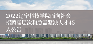 2022辽宁科技学院面向社会招聘高层次和急需紧缺人才45人公告