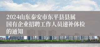 2024山东泰安市东平县县属国有企业招聘工作人员递补体检的通知