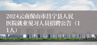 2024云南保山市昌宁县人民医院就业见习人员招聘公告（11人）