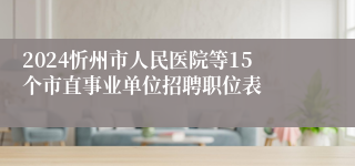 2024忻州市人民医院等15个市直事业单位招聘职位表