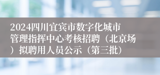 2024四川宜宾市数字化城市管理指挥中心考核招聘（北京场）拟聘用人员公示（第三批）