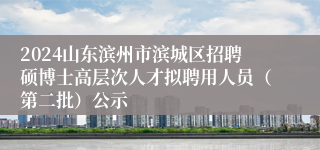 2024山东滨州市滨城区招聘硕博士高层次人才拟聘用人员（第二批）公示