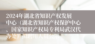 2024年湖北省知识产权发展中心（湖北省知识产权保护中心、国家知识产权局专利局武汉代办处）拟聘用人员公示