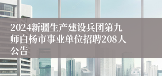 2024新疆生产建设兵团第九师白杨市事业单位招聘208人公告