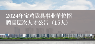 2024年宝鸡陇县事业单位招聘高层次人才公告（15人）