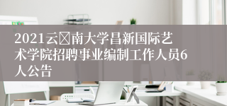 2021云​南大学昌新国际艺术学院招聘事业编制工作人员6人公告