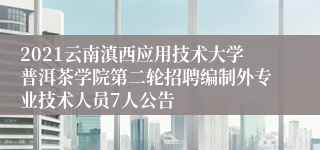 2021云南滇西应用技术大学普洱茶学院第二轮招聘编制外专业技术人员7人公告