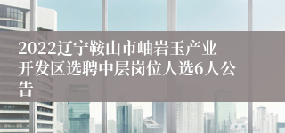 2022辽宁鞍山市岫岩玉产业开发区选聘中层岗位人选6人公告