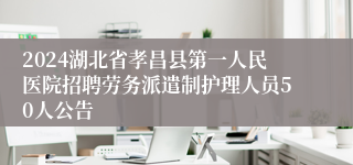 2024湖北省孝昌县第一人民医院招聘劳务派遣制护理人员50人公告