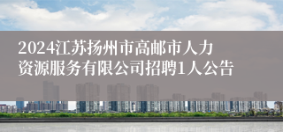 2024江苏扬州市高邮市人力资源服务有限公司招聘1人公告