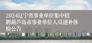 2024辽宁省事业单位集中招聘葫芦岛市事业单位人员递补体检公告