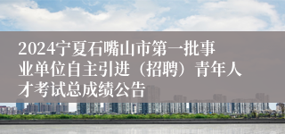 2024宁夏石嘴山市第一批事业单位自主引进（招聘）青年人才考试总成绩公告