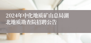 2024年中化地质矿山总局湖北地质勘查院招聘公告