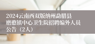 2024云南西双版纳州勐腊县磨憨镇中心卫生院招聘编外人员公告（2人）