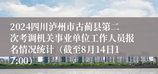 2024四川泸州市古蔺县第二次考调机关事业单位工作人员报名情况统计（截至8月14日17:00）