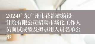 2024广东广州市花都建筑设计院有限公司招聘市场化工作人员面试成绩及拟录用人员名单公示