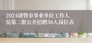 2024诸暨市事业单位工作人员第二批公开招聘36人岗位表