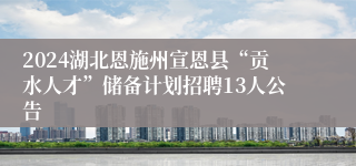 2024湖北恩施州宣恩县“贡水人才”储备计划招聘13人公告