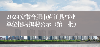 2024安徽合肥市庐江县事业单位招聘拟聘公示（第三批）