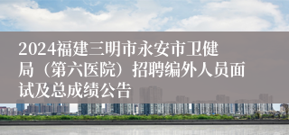 2024福建三明市永安市卫健局（第六医院）招聘编外人员面试及总成绩公告