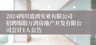 2024四川波鸿实业有限公司招聘绵阳万鸿房地产开发有限公司会计1人公告