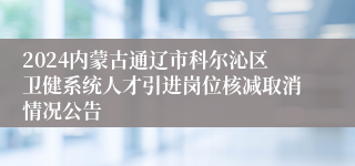 2024内蒙古通辽市科尔沁区卫健系统人才引进岗位核减取消情况公告