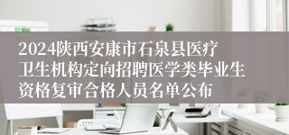 2024陕西安康市石泉县医疗卫生机构定向招聘医学类毕业生资格复审合格人员名单公布