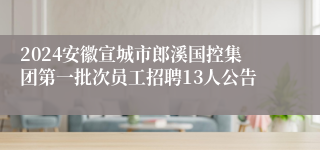 2024安徽宣城市郎溪国控集团第一批次员工招聘13人公告