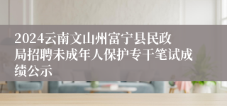 2024云南文山州富宁县民政局招聘未成年人保护专干笔试成绩公示