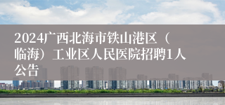 2024广西北海市铁山港区（临海）工业区人民医院招聘1人公告