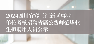 2024四川宜宾三江新区事业单位考核招聘省属公费师范毕业生拟聘用人员公示