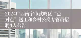 2024广西南宁市武鸣区“点对点”送工和乡村公岗专管员招聘4人公告