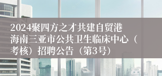 2024聚四方之才共建自贸港海南三亚市公共卫生临床中心（考核）招聘公告（第3号）